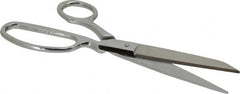 Heritage Cutlery - 4" LOC, 9" OAL Chrome Plated Standard Shears - Right Hand, Metal Bent Handle, For General Purpose Use - Strong Tooling