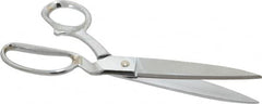 Heritage Cutlery - 4-3/4" LOC, 10" OAL Chrome Plated Standard Shears - Right Hand, Metal Bent Handle, For General Purpose Use - Strong Tooling