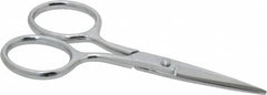 Heritage Cutlery - 1-3/8" LOC, 4" OAL Chrome Plated Double Sharp Point Scissors - Right Hand, Metal Straight Handle, For Sewing - Strong Tooling