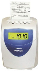 Amano - 110 VAC, Digital Plastic Automatic Time Clock and Recorder - 5-1/2 Inch Wide x 4 Inch Deep x 9-1/2 Inch High, White, UL and CUL Listed - Strong Tooling