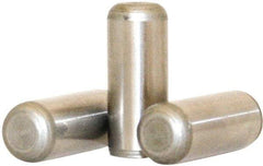 Value Collection - 8mm Diam x 40mm Pin Length 316 Stainless Steel Standard Dowel Pin - Bright Finish, 1 Rounded End - Strong Tooling