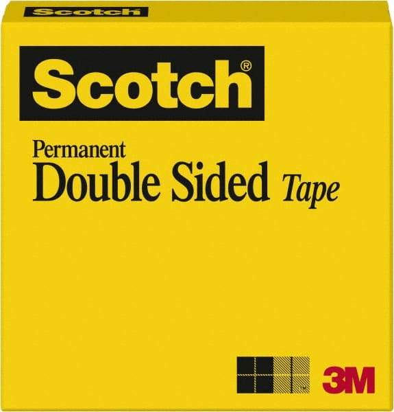 3M - 1" x 36 Yd Acrylate Adhesive Double Sided Tape - 3 mil Thick, Transparent - Strong Tooling