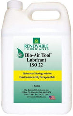 Renewable Lubricants - 1 Gal Bottle, ISO 22, Air Tool Oil - -40°F to 420°, 22.4 Viscosity (cSt) at 40°C, 4.9 Viscosity (cSt) at 100°C, Series Bio-Air - Strong Tooling