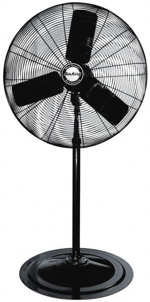 Air King - 30" Blade, 1/4 hp, 7,400 Max CFM, Single Phase Oscillating Pedestal Fan - 2.04 Amps, 120 Volts, 3 Speed - Strong Tooling