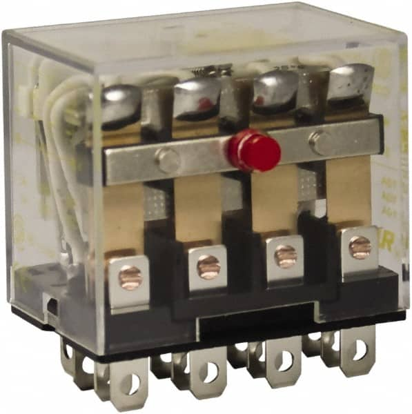 Square D - 1/2 hp at 120 Volt & 3/4 hp at 240 Volt, Electromechanical Plug-in General Purpose Relay - 10 Amp at 250 VAC, 4PDT, 120 VAC at 50/60 Hz - Strong Tooling