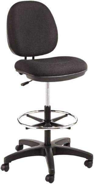 ALERA - 16-3/4 to 18" High Drafting Chair/Stool - 19" Wide x 17" Deep, 100% Acrylic Seat, Black - Strong Tooling