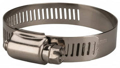 Value Collection - SAE Size 32, 1-1/2 to 2-1/2" Diam, Stainless Steel Worm Drive Clamp - 1/2" Wide, Material Grade 201 - Strong Tooling