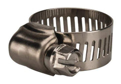 Value Collection - SAE Size 8, 7/16 to 1" Diam, Stainless Steel Worm Drive Clamp - 1/2" Wide, Material Grade 201 - Strong Tooling