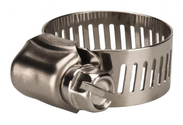 Value Collection - SAE Size 10, 1/2 to 1-1/16" Diam, Stainless Steel Worm Drive Clamp - 1/2" Wide, Material Grade 201 - Strong Tooling