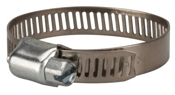 Value Collection - SAE Size 20, 3/4 to 1-3/4" Diam, Stainless Steel/Carbon Steel Worm Drive Clamp - 5/16" Wide, Material Grade 201 - Strong Tooling