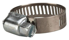 Value Collection - SAE Size 10, 3/8 to 1-1/16" Diam, Stainless Steel/Carbon Steel Worm Drive Clamp - 5/16" Wide, Material Grade 201 - Strong Tooling