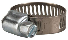 Value Collection - SAE Size 8, 3/8 to 1" Diam, Stainless Steel/Carbon Steel Worm Drive Clamp - 5/16" Wide, Material Grade 201 - Strong Tooling