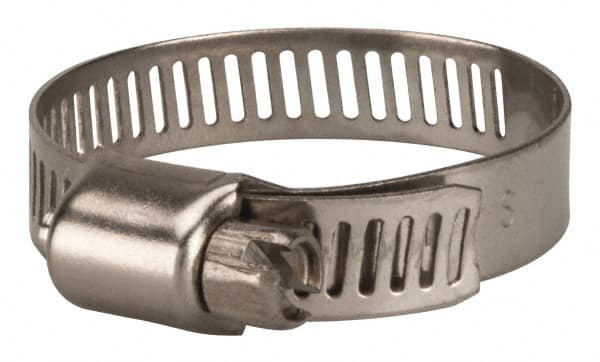 Value Collection - SAE Size 16, 1/2 to 1-1/2" Diam, Stainless Steel Worm Drive Clamp - 5/16" Wide, Material Grade 201 - Strong Tooling