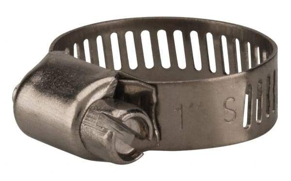 Value Collection - SAE Size 8, 3/8 to 1" Diam, Stainless Steel Worm Drive Clamp - 5/16" Wide, Material Grade 201 - Strong Tooling