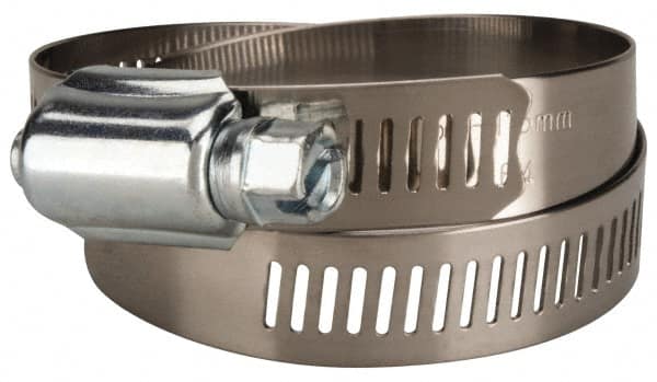 Value Collection - SAE Size 64, 2-1/2 to 4-1/2" Diam, Stainless Steel/Carbon Steel Worm Drive Clamp - 1/2" Wide, Material Grade 201 - Strong Tooling