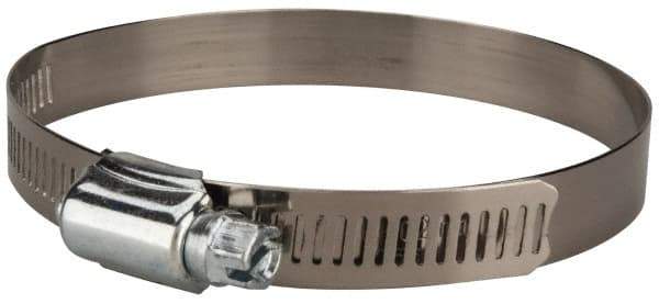 Value Collection - SAE Size 56, 3 to 4" Diam, Stainless Steel/Carbon Steel Worm Drive Clamp - 1/2" Wide, Material Grade 201 - Strong Tooling