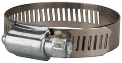 Value Collection - SAE Size 28, 1-1/4 to 2-1/4" Diam, Stainless Steel/Carbon Steel Worm Drive Clamp - 1/2" Wide, Material Grade 201 - Strong Tooling