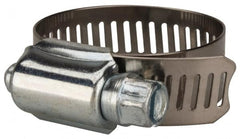 Value Collection - SAE Size 16, 11/16 to 1-1/2" Diam, Stainless Steel/Carbon Steel Worm Drive Clamp - 1/2" Wide, Material Grade 201 - Strong Tooling