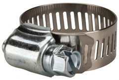 Value Collection - SAE Size 12, 1/2 to 1-1/4" Diam, Stainless Steel/Carbon Steel Worm Drive Clamp - 1/2" Wide, Material Grade 201 - Strong Tooling