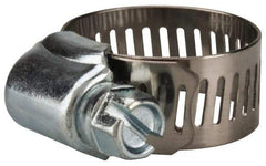 Value Collection - SAE Size 10, 1/2 to 1-1/16" Diam, Stainless Steel/Carbon Steel Worm Drive Clamp - 1/2" Wide, Material Grade 201 - Strong Tooling