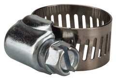 Value Collection - SAE Size 6, 3/8 to 7/8" Diam, Stainless Steel/Carbon Steel Worm Drive Clamp - 1/2" Wide, Material Grade 201 - Strong Tooling