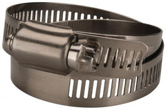 Value Collection - SAE Size 64, 2-1/2 to 4-1/2" Diam, Stainless Steel Worm Drive Clamp - 1/2" Wide, Material Grade 201 - Strong Tooling