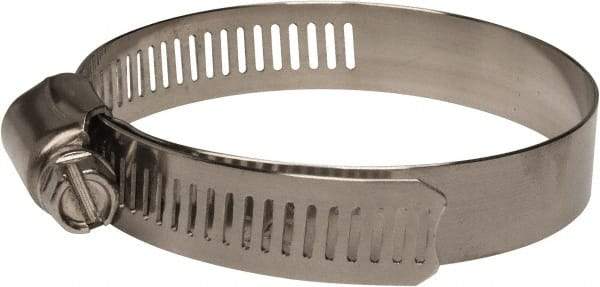 Value Collection - SAE Size 40, 2 to 3" Diam, Stainless Steel Worm Drive Clamp - 1/2" Wide, Material Grade 201 - Strong Tooling