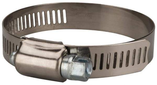 Value Collection - SAE Size 32, 1-1/2 to 2-1/2" Diam, Stainless Steel/Carbon Steel Worm Drive Clamp - 1/2" Wide, Material Grade 201 - Strong Tooling