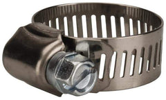 Value Collection - SAE Size 12, 1/2 to 1-1/4" Diam, Stainless Steel/Carbon Steel Worm Drive Clamp - 1/2" Wide, Material Grade 201 - Strong Tooling