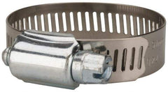 Value Collection - SAE Size 24, 1 to 2" Diam, Stainless Steel/Carbon Steel Worm Drive Clamp - 1/2" Wide, Material Grade 201 - Strong Tooling