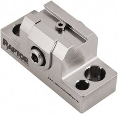 Raptor Workholding - 1-1/4" High x 1" Wide x 2-1/2" Long Dovetail Vise - 3/8" Jaw Opening Capacity, 1/8" High x 1-1/4" Wide Jaw, For 4 & 5 Axis Workholding Systems - Strong Tooling