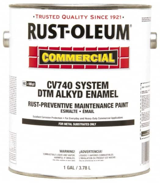 Rust-Oleum - 1 Gal White Gloss Finish Alkyd Enamel Paint - 278 to 509 Sq Ft per Gal, Interior/Exterior, Direct to Metal, <100 gL VOC Compliance - Strong Tooling