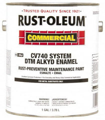 Rust-Oleum - 1 Gal White Gloss Finish Alkyd Enamel Paint - 278 to 509 Sq Ft per Gal, Interior/Exterior, Direct to Metal, <100 gL VOC Compliance - Strong Tooling