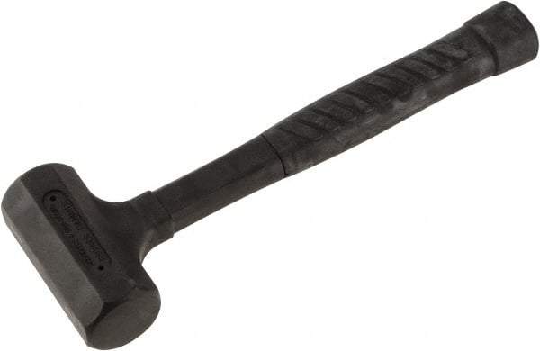 Paramount - 27 oz Head 1-3/4" Face Diam Rubber Dead Blow Hammer - 12-3/4" OAL, Rubber-Covered Steel Handle - Strong Tooling