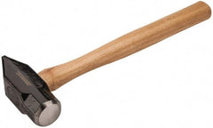 Paramount - 3 Lb Head Blacksmith's Hammer - 14-1/2" OAL, 12" Long Wood Handle, 2-1/4" Face Diam - Strong Tooling