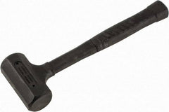 Paramount - 18 oz Head 1-1/2" Face Diam Rubber Dead Blow Hammer - 11-1/4" OAL, Rubber-Covered Steel Handle - Strong Tooling