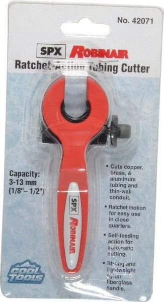 OTC - 1/8" to 1/2" Pipe Capacity, Ratcheting Tube Cutter - Cuts Copper, Aluminum, Stainless Steel, Plastic - Strong Tooling