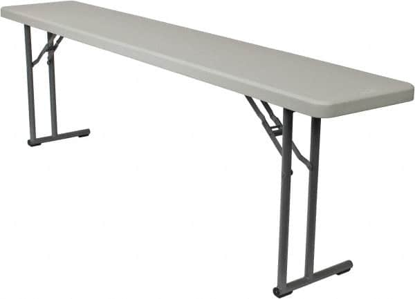 NPS - 96" Long x 18" Wide x 29-1/2" High, Lightweight Folding Table - Speckled Gray - Strong Tooling