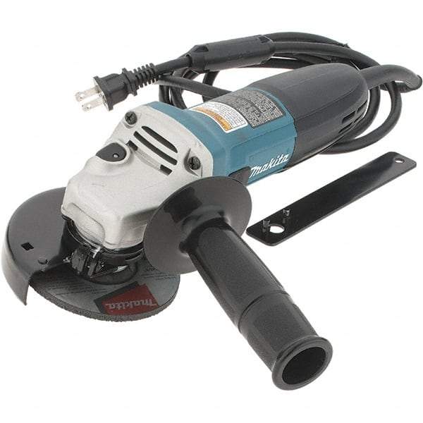 Makita - 4" Wheel Diam, 11,000 RPM, Corded Angle & Disc Grinder - M10x1.5 Spindle - Strong Tooling