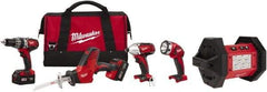 Milwaukee Tool - 18 Volt Cordless Tool Combination Kit - Includes 1/2" Hammer Drill, 1/4" Hex Impact Driver & One-Handed Hackzall Reciprocating Saw, Lithium-Ion Battery Included - Strong Tooling