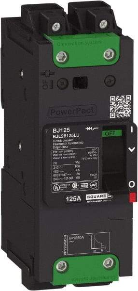 Square D - 45 Amp, 600Y/347 VAC, 2 Pole, Unit Mount B-Frame Circuit Breaker - Thermal-Magnetic Trip, 25 kA at 240 VAC, 18 kA at 277 VAC, 14 kA at 600Y/347 VAC Breaking Capacity, 14-3/0 AWG - Strong Tooling