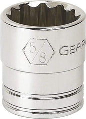 GearWrench - 1/4", 3/8" Drive, Standard Hand Socket - 12 Points, 0.984" OAL, Alloy Steel, Full Polish Finish - Strong Tooling