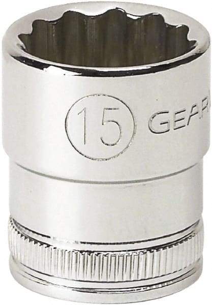 GearWrench - 3/8" Drive, Standard Hand Socket - 6 Points, 0.984" OAL, Alloy Steel, Full Polish Finish - Strong Tooling