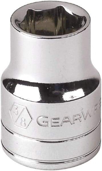 GearWrench - 3/8", 3/8" Drive, Standard Hand Socket - 6 Points, 0.984" OAL, Alloy Steel, Full Polish Finish - Strong Tooling