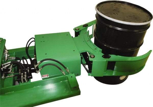 Valley Craft - 2,000 Lb Load Capacity, 30, 55 & 85 Gal Forklift Drum Rotator - Steel Wheels - Strong Tooling