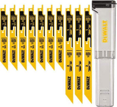 DeWALT - 10 Pieces, 6" to 9" Long x 0.04" Thickness, Bi-Metal Reciprocating Saw Blade Set - Straight Profile, 10-14 to 18 Teeth, Toothed Edge - Strong Tooling