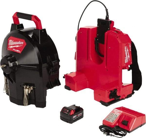 Milwaukee Tool - 18V Battery Battery Drain Cleaning Machine - For 1-1/4" to 4" Pipe, 50' Cable - Strong Tooling