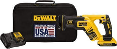 DeWALT - 20V, 0 to 2,900 SPM, Cordless Reciprocating Saw - 1-1/8" Stroke Length, 14-1/2" Saw Length, 1 Lithium-Ion Battery Included - Strong Tooling