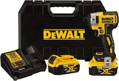 DeWALT - 20 Volt, 1/4" Drive, 152 Ft/Lb Torque, Cordless Impact Driver - Pistol Grip Handle, 3250 RPM, 2 Lithium-Ion Batteries Included - Strong Tooling