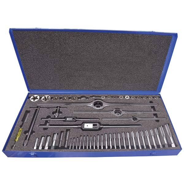 Greenfield Threading - Tap & Die Sets Minimum Tap Thread Size (Inch): #4-40 Maximum Tap Thread Size (Inch): 5/16-18 - Strong Tooling